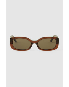 Slim Rectangular Sunglasses Brown