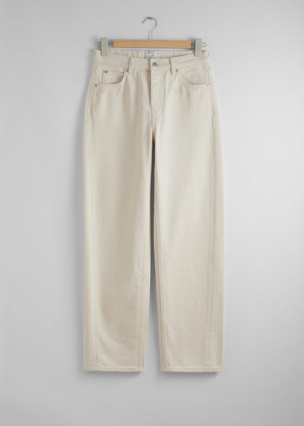 & Other Stories Relaxed Tapered Jeans Beige