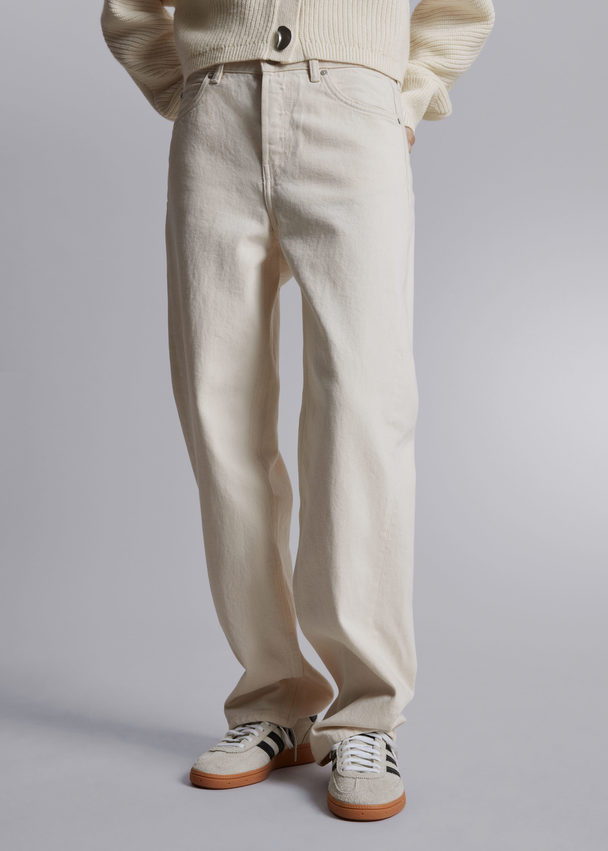 & Other Stories Relaxed Tapered Jeans Beige