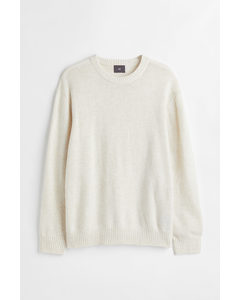 Relaxed Fit Fine-knit Jumper Natural White