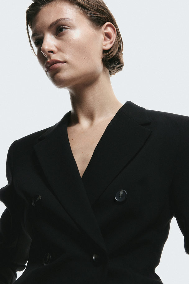 H&M Double-breasted Blazer Zwart