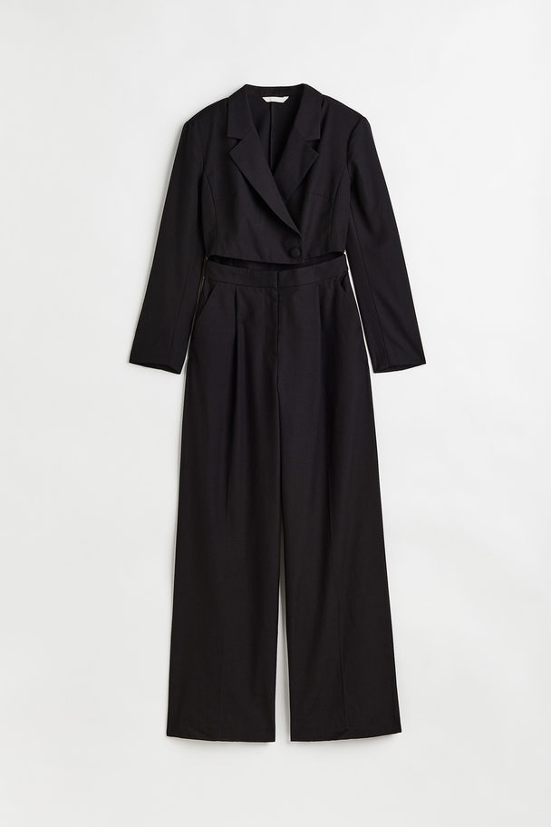 H&M Cut-out Blazer Jumpsuit Black