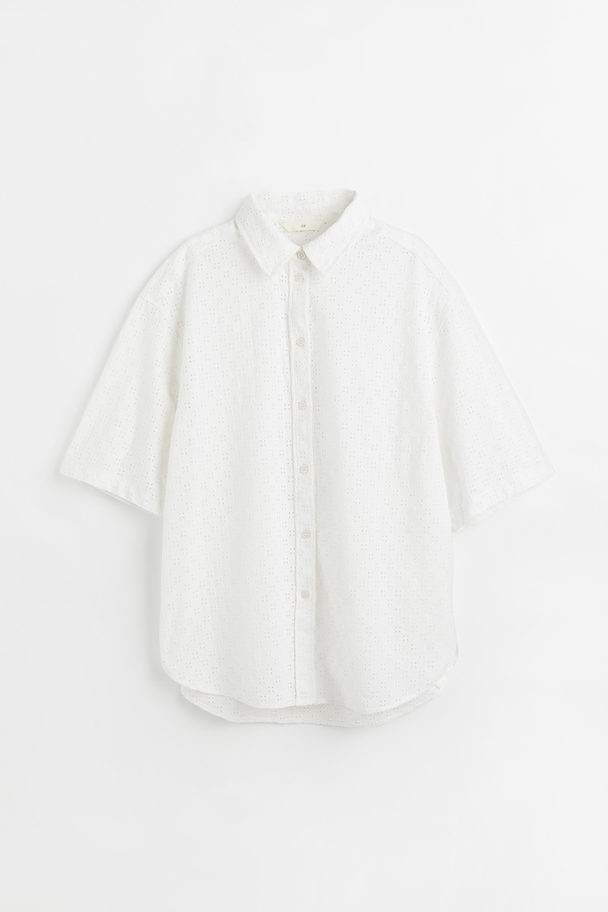 H&M Broderie Anglaise Shirt White