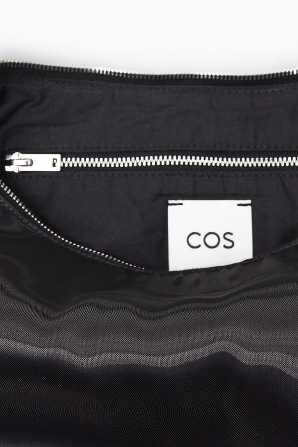 COS Mini Sling High-shine Shoulder Bag Navy