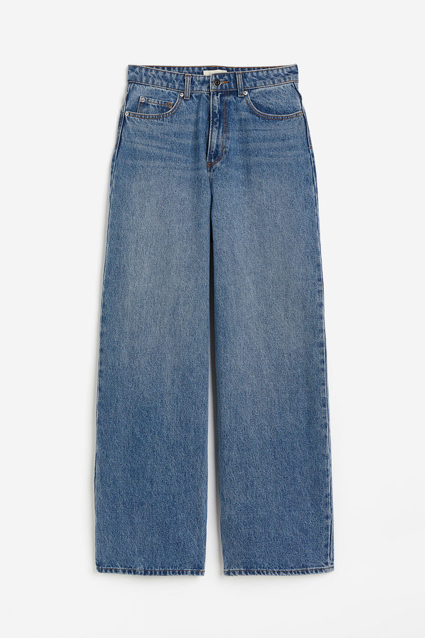 H&M Wide Regular Jeans Denimblauw