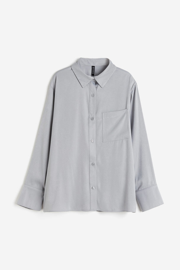 H&M Shirt With A Sheen Light Grey