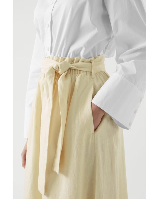 COS Linen Culottes Pale Yellow