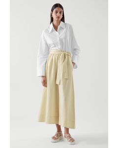 Linen Culottes Pale Yellow
