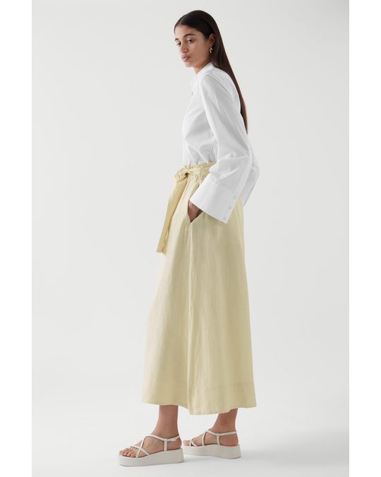 COS Linen Culottes Pale Yellow