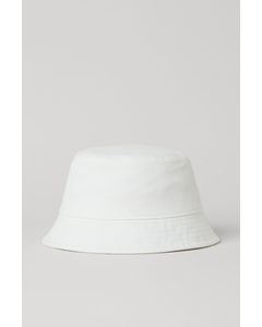Cotton Twill Bucket Hat White