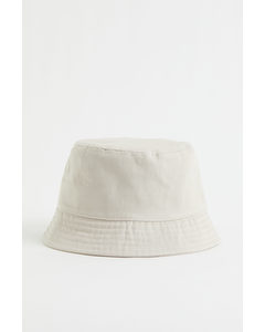 Cotton Twill Bucket Hat Light Beige