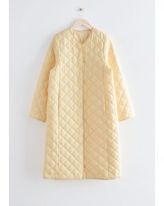 Quilted Banana Sleeve Coat Light Yellow
