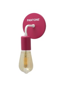 Homemania Pantone Drop Wandlamp - Applique - Roze, Wit In Metaal, Hout, 12 X 12 X 17 Cm, 1 X E27, Max 100w
