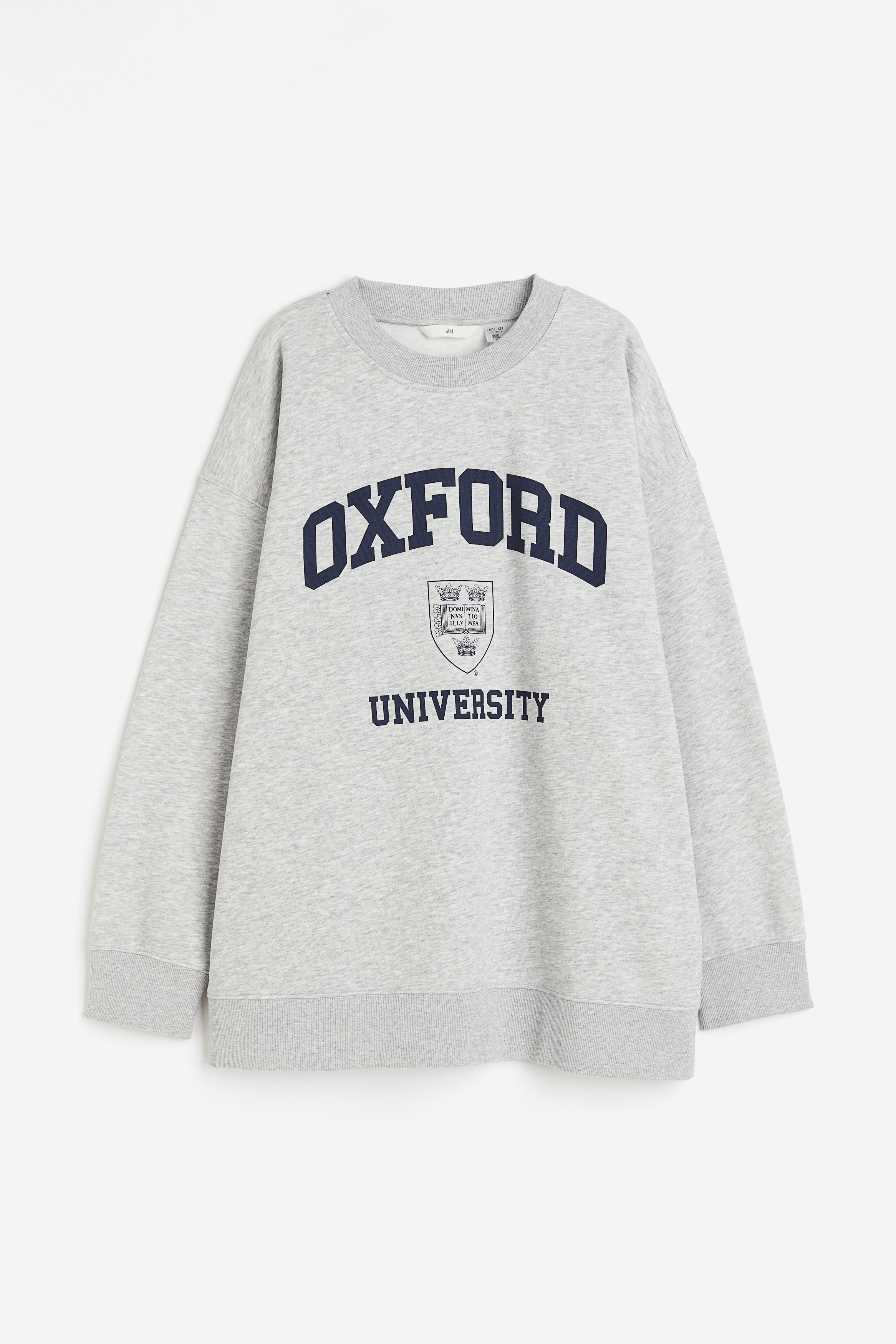 Billede af H&M Oversized Sweatshirt Gråmeleret/oxford University, Hoodies & Sweatshirts. Farve: Grey marl/oxford university I størrelse S