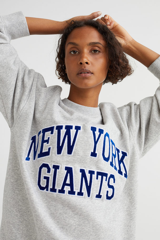 Oversized Sweatshirt Graumeliert/New York Giants Multicolour