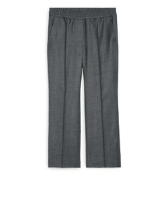 Wool Flannel Pull-on Trousers Grey