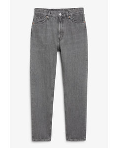 Kimomo Highwaist-Jeans in Grau und schmalem Bein Grau