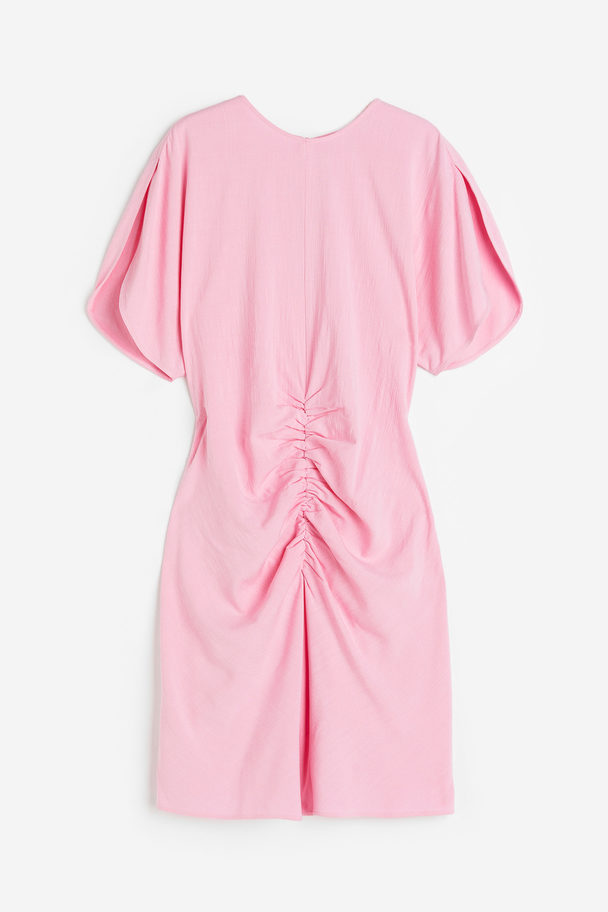 H&M Kleid mit geschlitzten Ärmeln Hellrosa