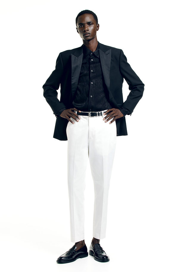 H&M Slim Fit Suit Trousers White
