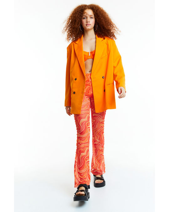 H&M Mesh Leggings Orange/patterned