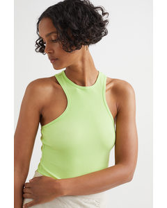 Ribbed Modal Vest Top Lime Green