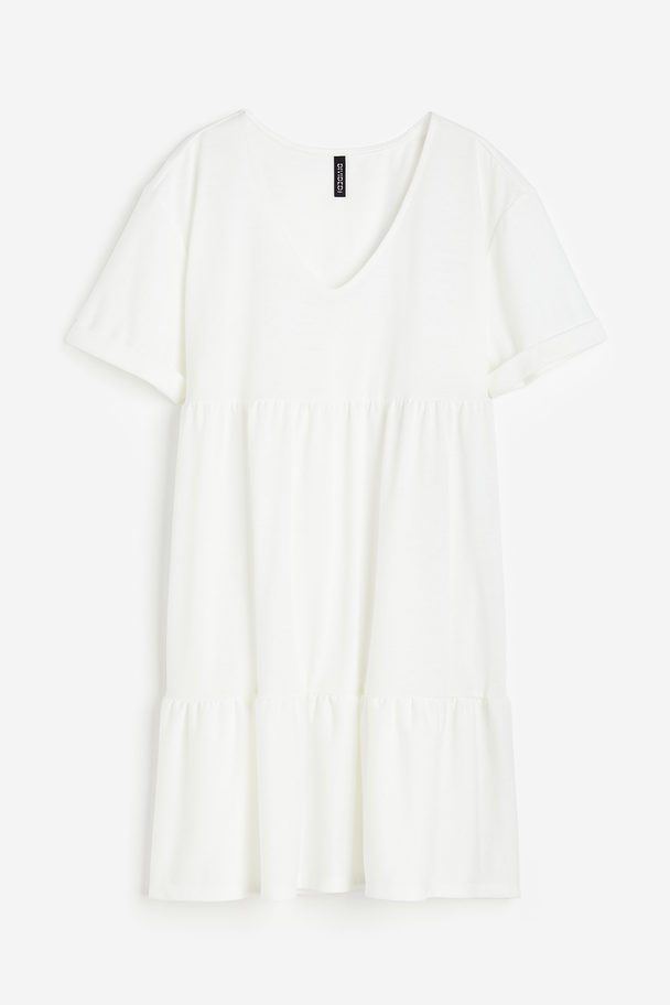 H&M Volantkleid aus Jersey Weiß