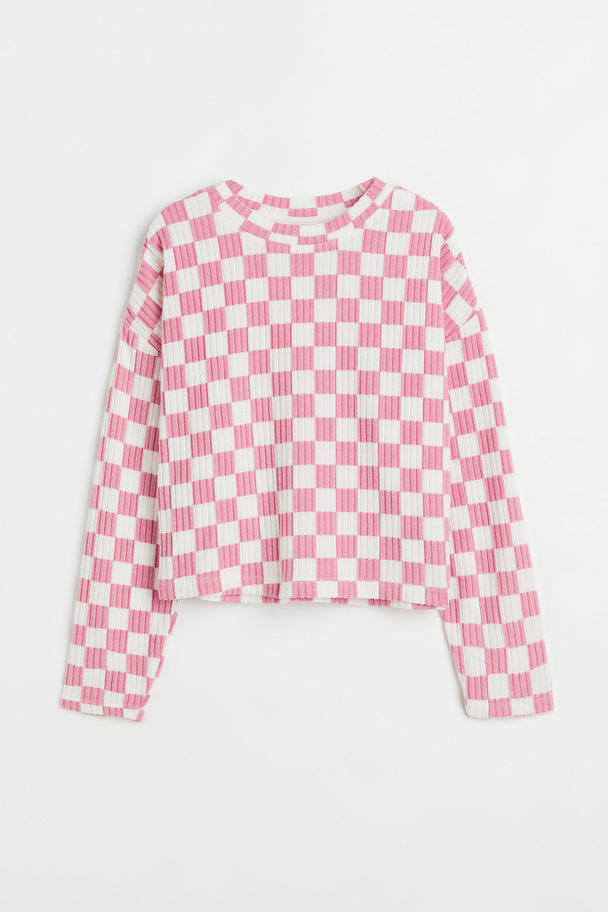 H&M Boxy Jumper Pink/checked