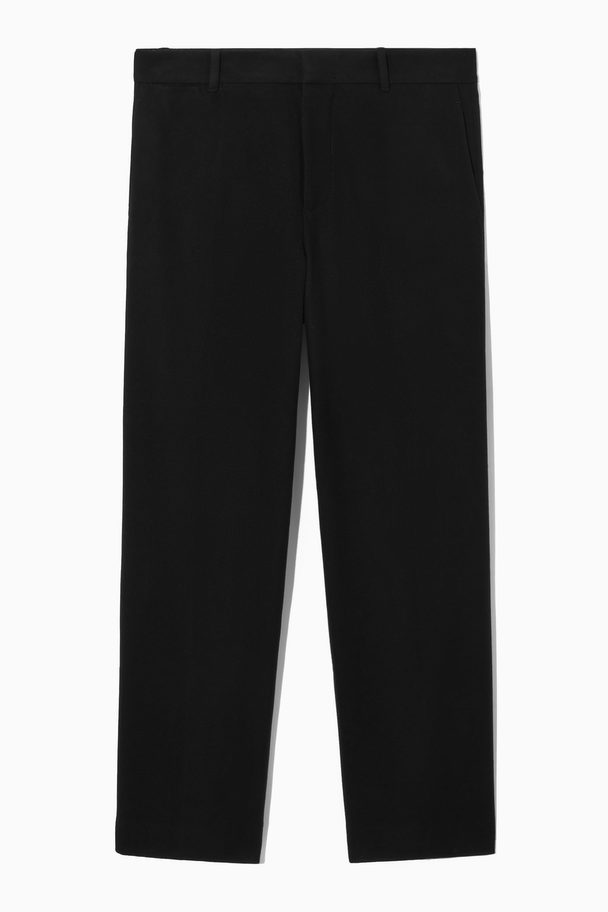 COS Wool-blend Relaxed Tailored Trousers Black