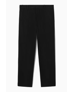 Wool-blend Relaxed Tailored Trousers Black