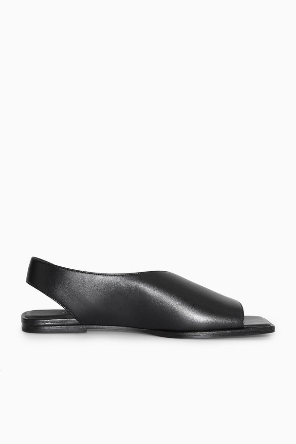 COS Slingback-sandaler I Läder Svart