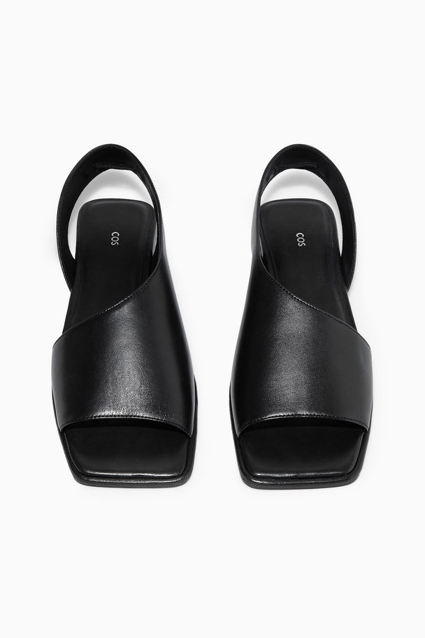 COS Slingback-sandaler I Läder Svart