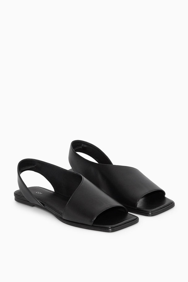 COS Slingback-sandaler I Läder Svart