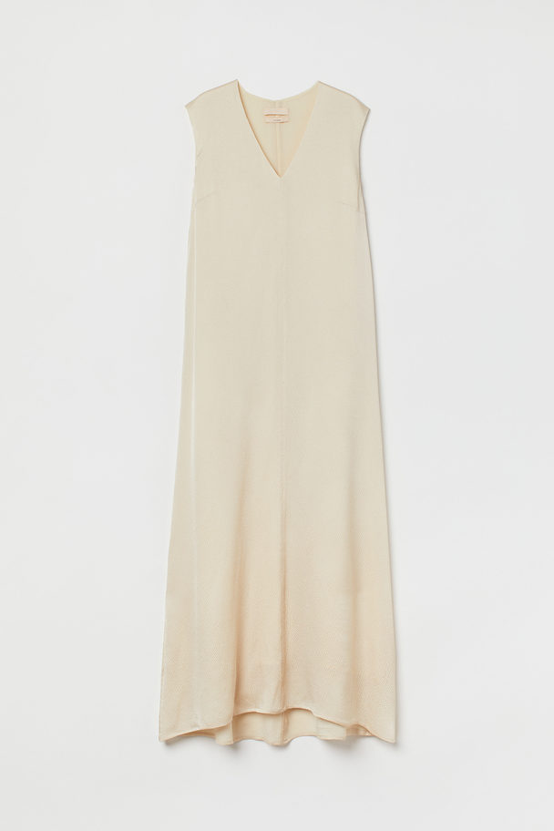 H&M Silk-blend Dress Light Beige