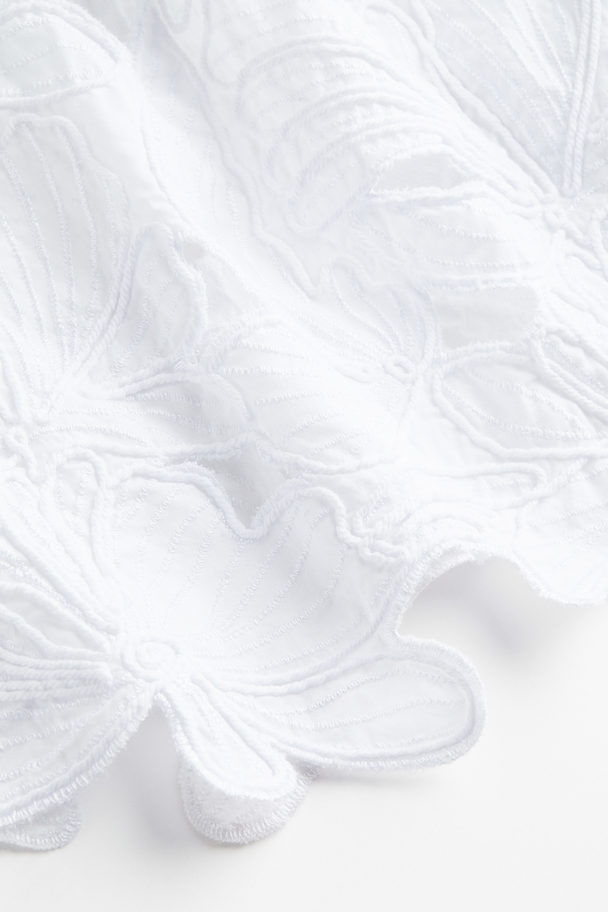 H&M Besticktes Kleid Weiß