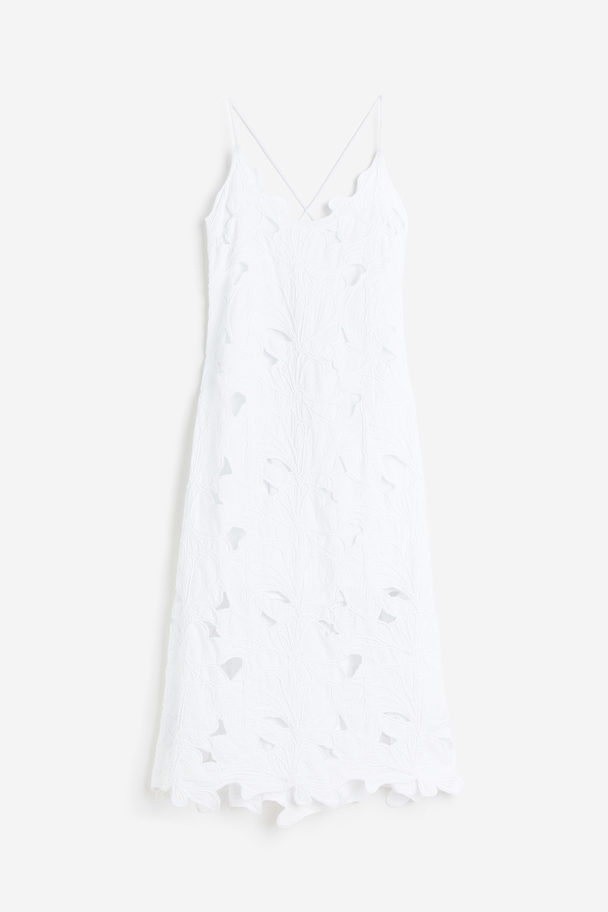 H&M Embroidered Dress White