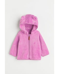 Hooded Teddy Jacket Pink