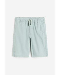 Cotton Pull-on Shorts Light Turquoise