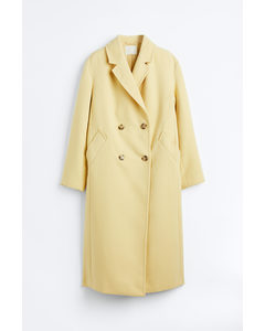 Double-breasted Coat Light Yellow