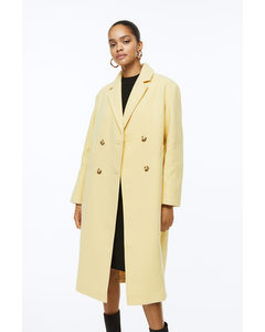 Double-breasted Coat Light Yellow
