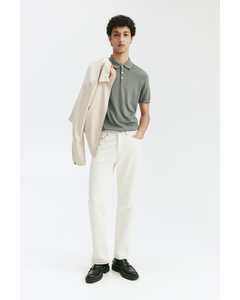 Slim Fit Silk-blend Polo Shirt Dark Grey