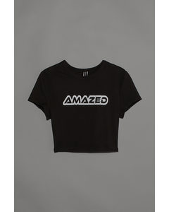 Cropped Shirt Schwarz/Amazed