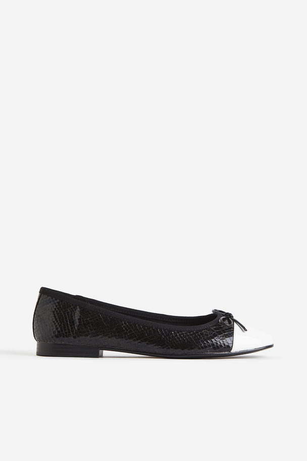 H&M Ballerinas Schwarz/Colourblocking