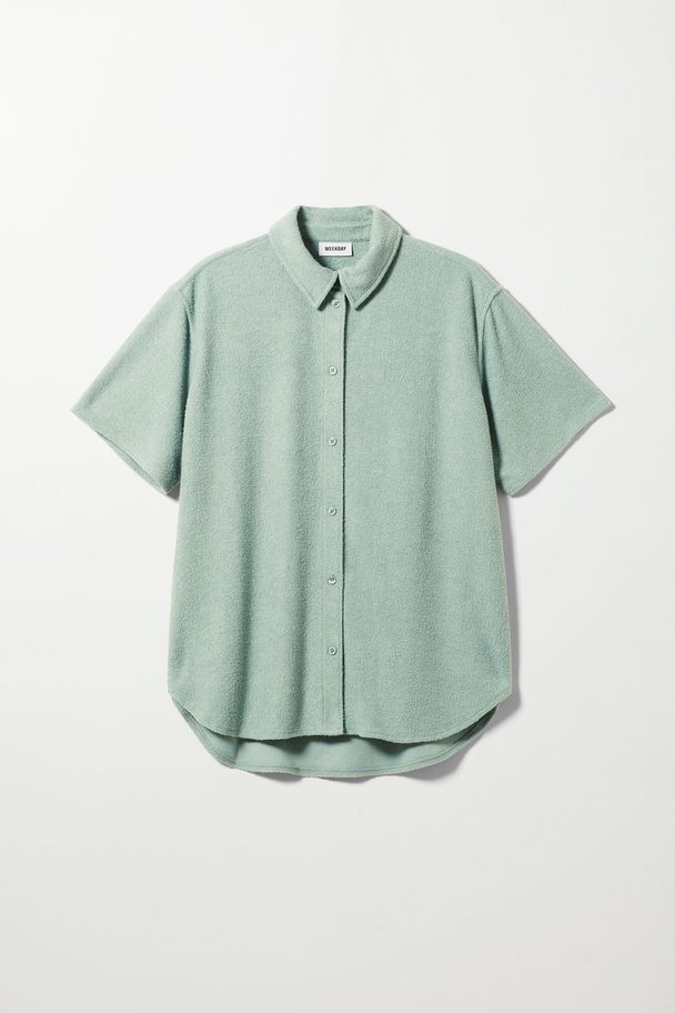 Weekday Edyn Short Sleeve Terry Shirt Soft Green