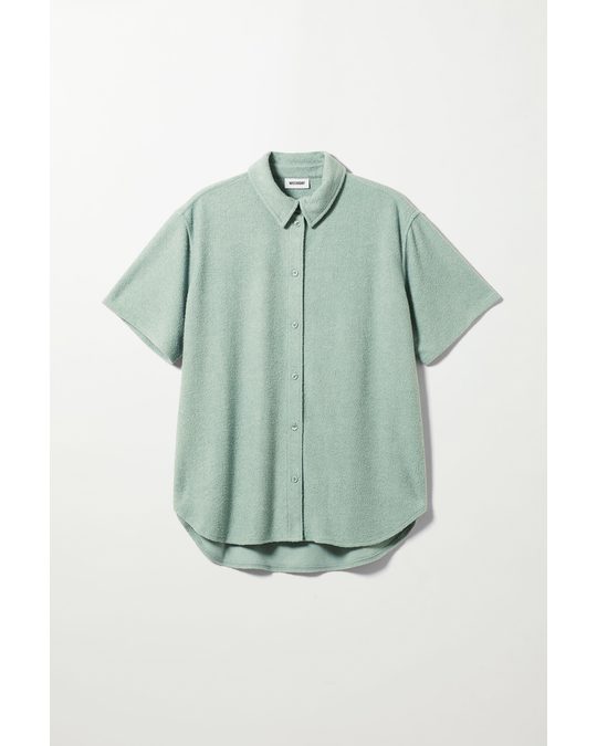 Weekday Edyn Short Sleeve Terry Shirt Soft Green