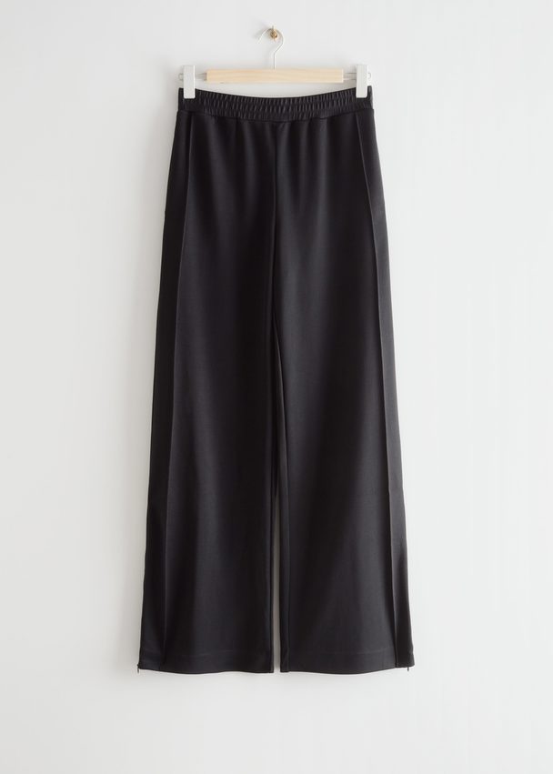 & Other Stories High Waist Track Pants Black