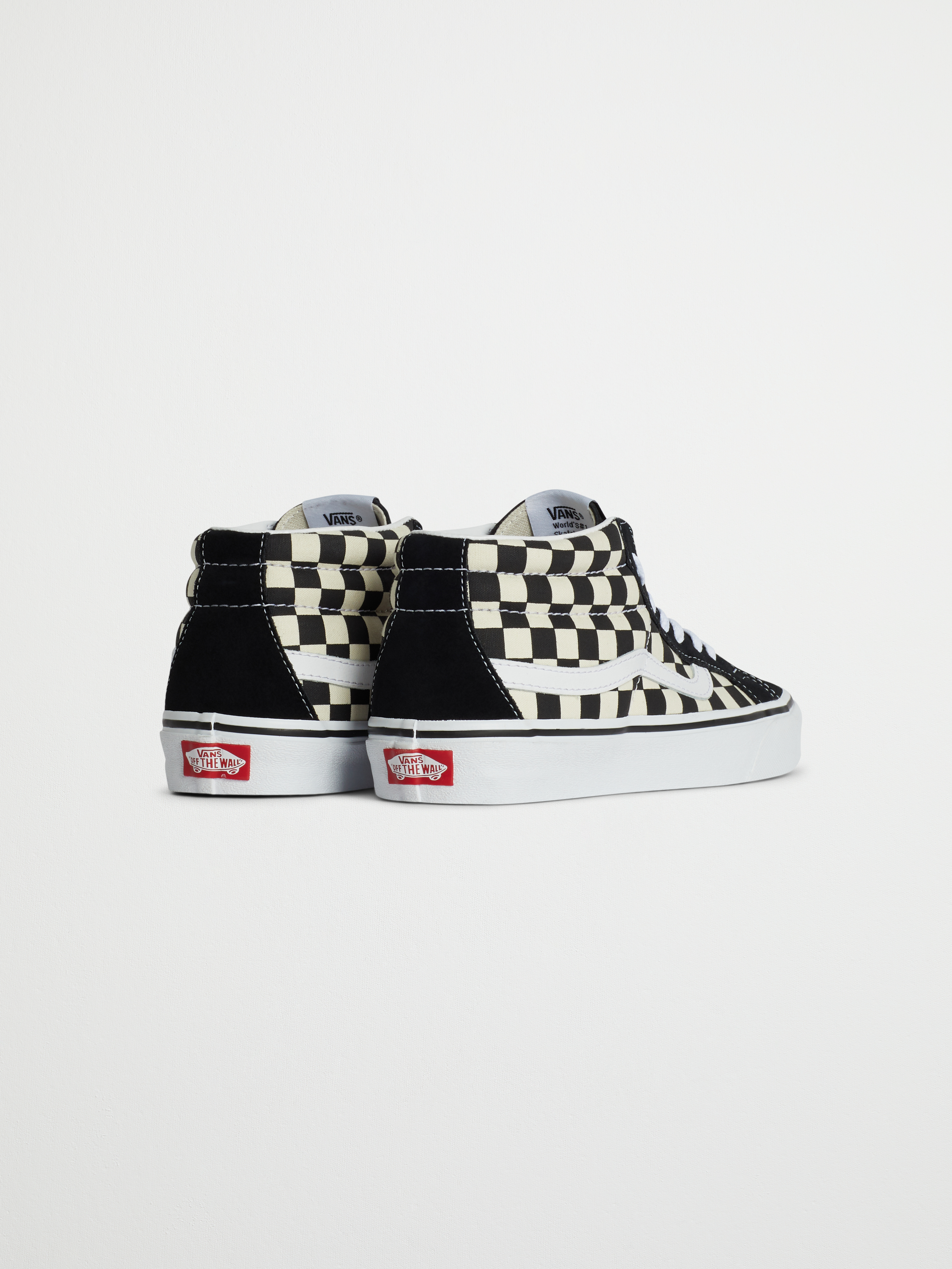 checkerboard vans mid