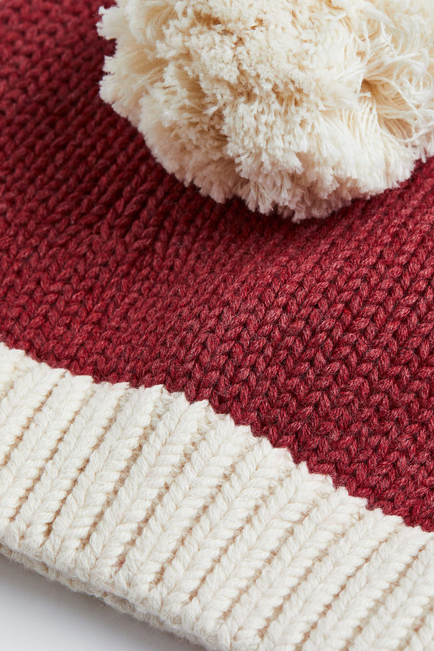 H&M Knitted Santa Hat Dark Red