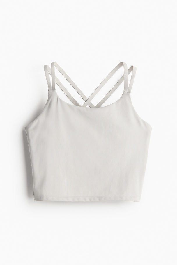 H&M DryMove™ Kurzes Sport-Tanktop Hellgrau