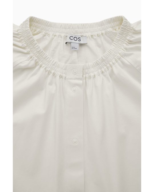 COS Contrast Volume-sleeve Top White