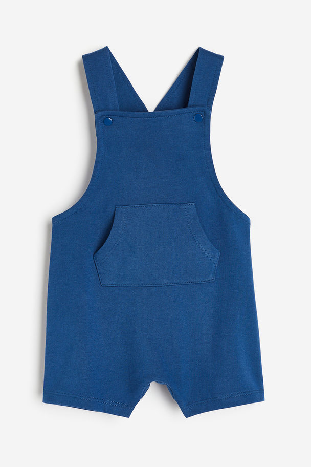 H&M Overallshorts I Sweatshirtkvalitet Mørkeblå